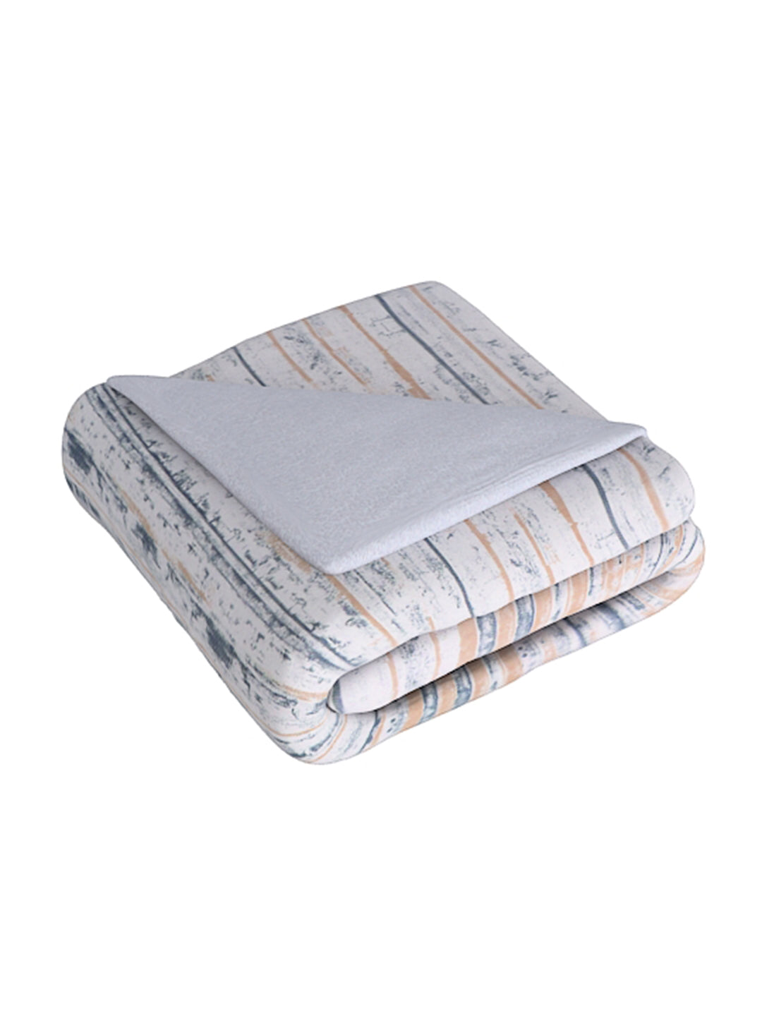 Beige & Grey 4 Pcs Printed Double Queen Bedding Set