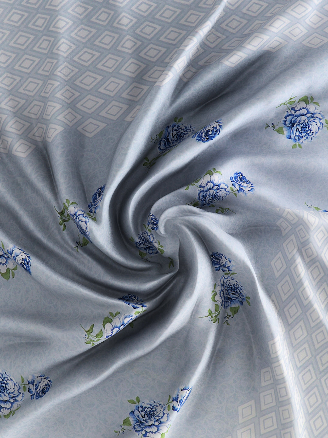 180 TC Double Bed Cotton Bedsheet with 2 Pillow Covers-Sky Blue