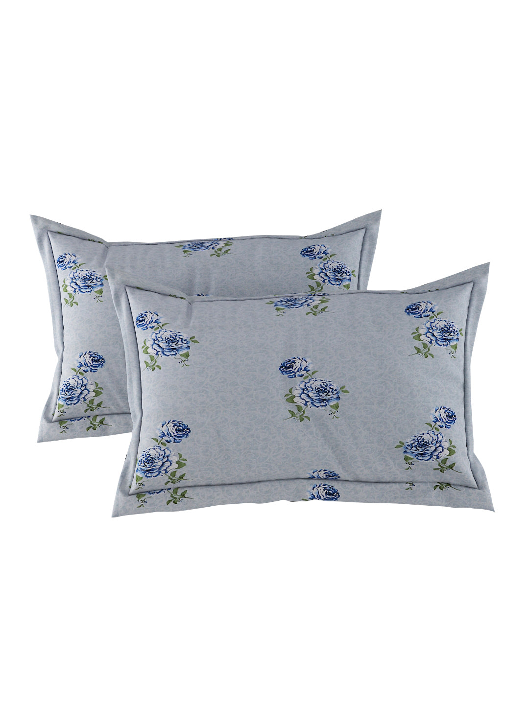 180 TC Double Bed Cotton Bedsheet with 2 Pillow Covers-Sky Blue