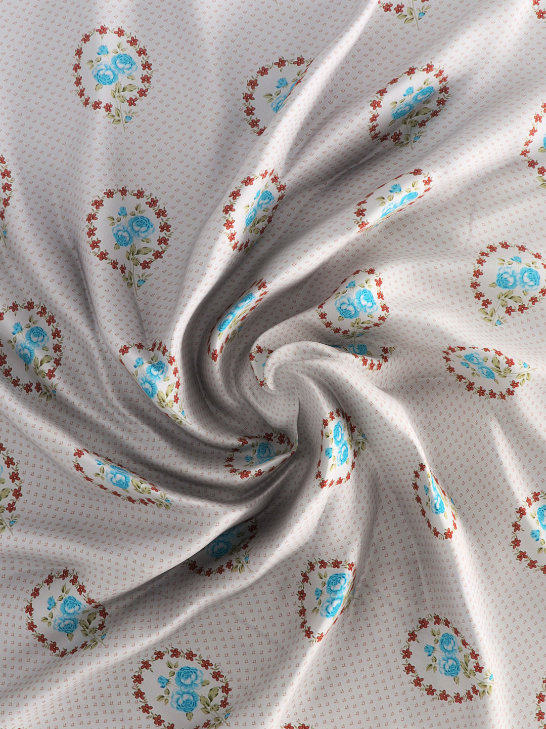 180 TC Double Bed Cotton Bedsheet with 2 Pillow Covers-White, Blue