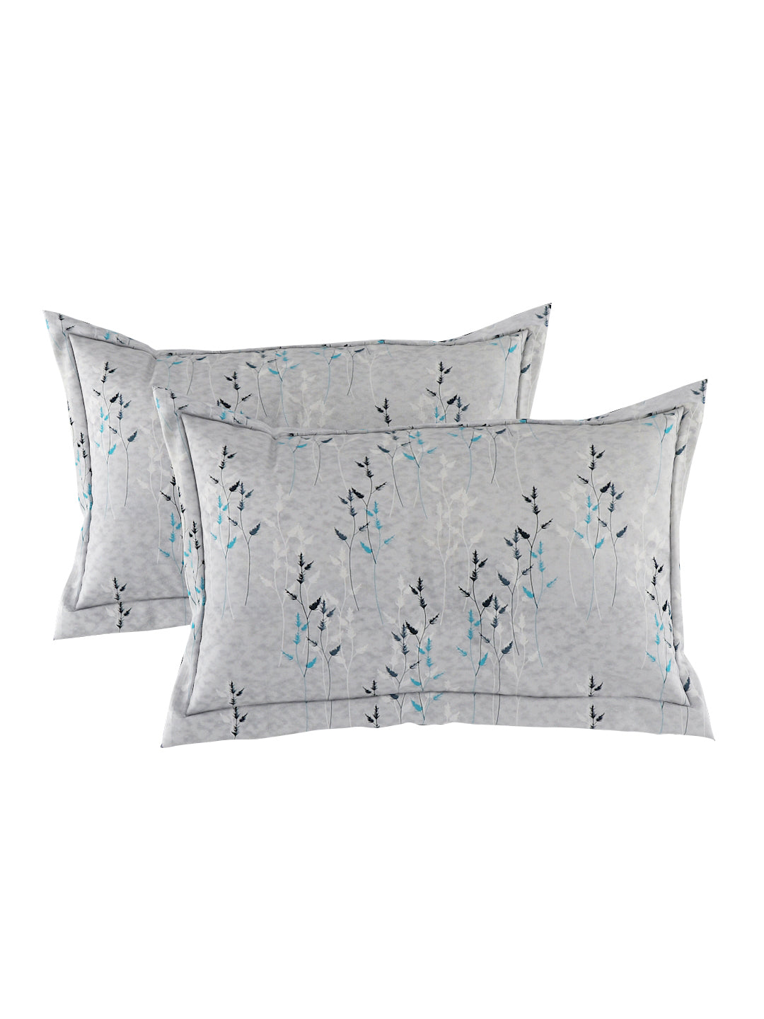 180 TC Double Bed Cotton Bedsheet with 2 Pillow Covers-Grey