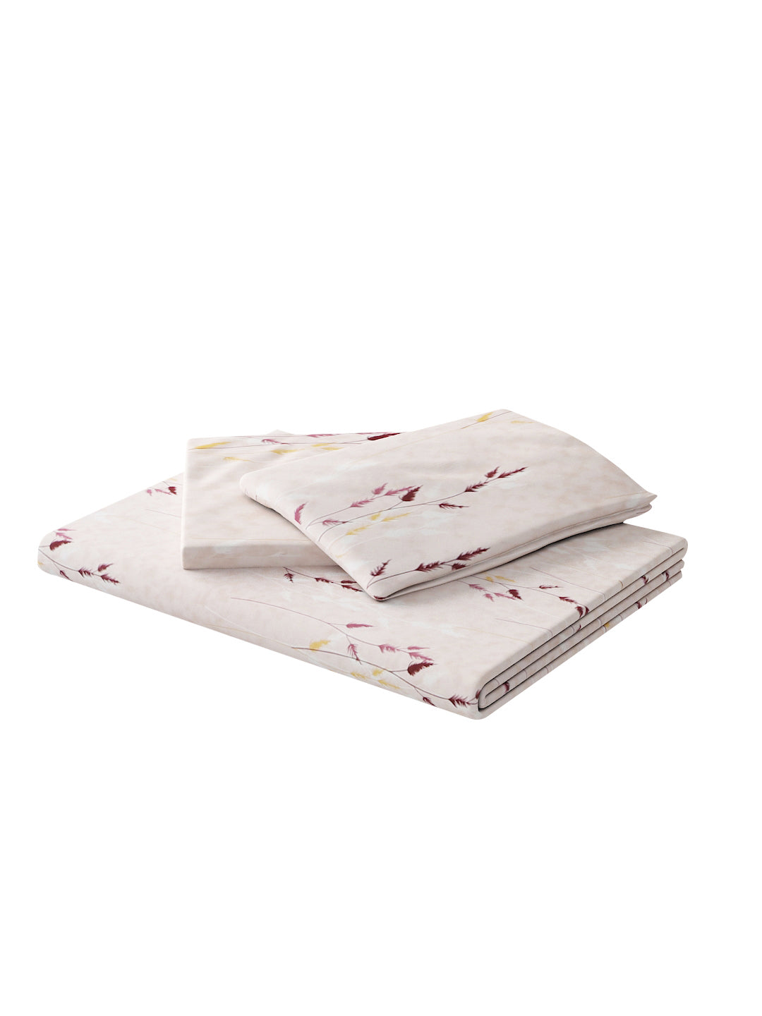 180 TC Double Bed Cotton Bedsheet with 2 Pillow Covers-Wine