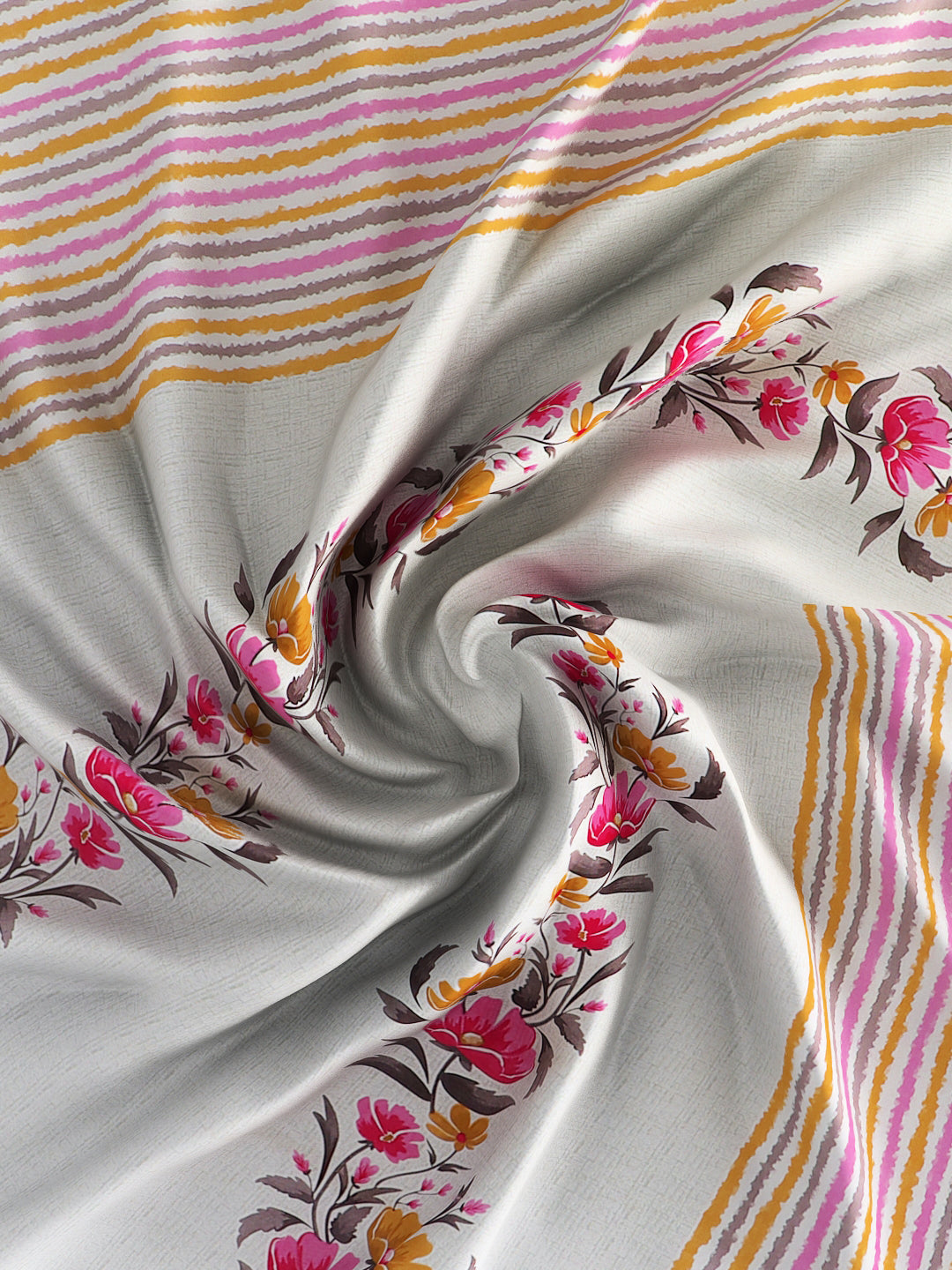 180 TC Double Bed Cotton Bedsheet with 2 Pillow Covers-Pink and Lavender