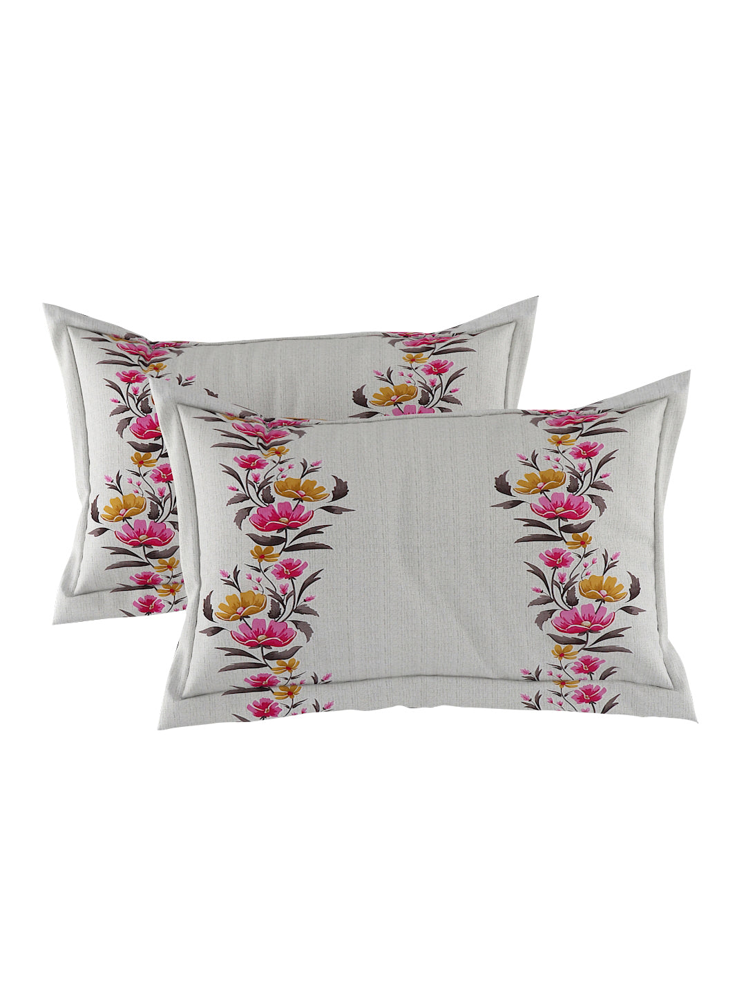 180 TC Double Bed Cotton Bedsheet with 2 Pillow Covers-Pink and Lavender