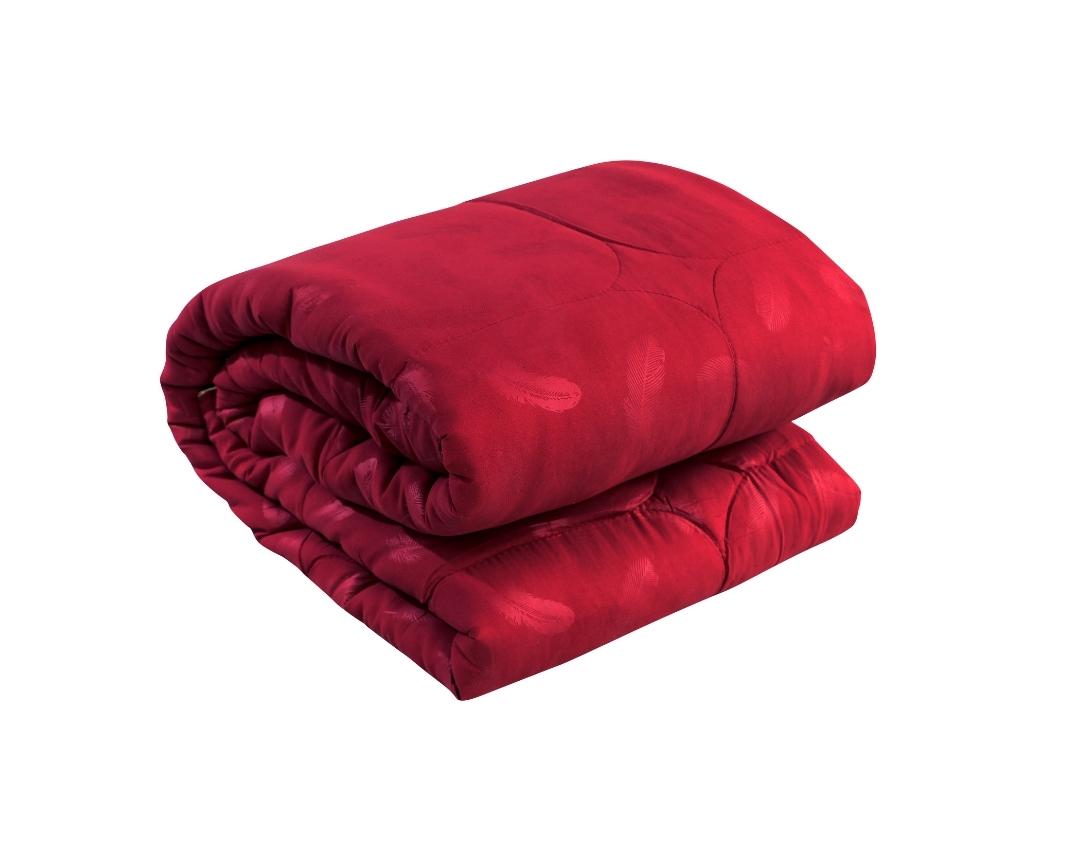 Feather Imprint Single Bed Cozy Quilt-Maroon