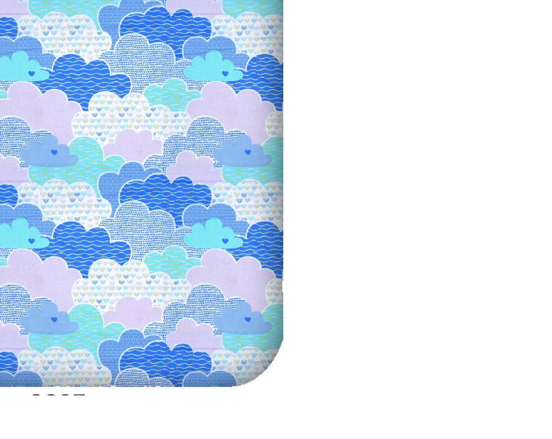 Cloud Print Single Bed Cotton Kids Bedsheet-Blue