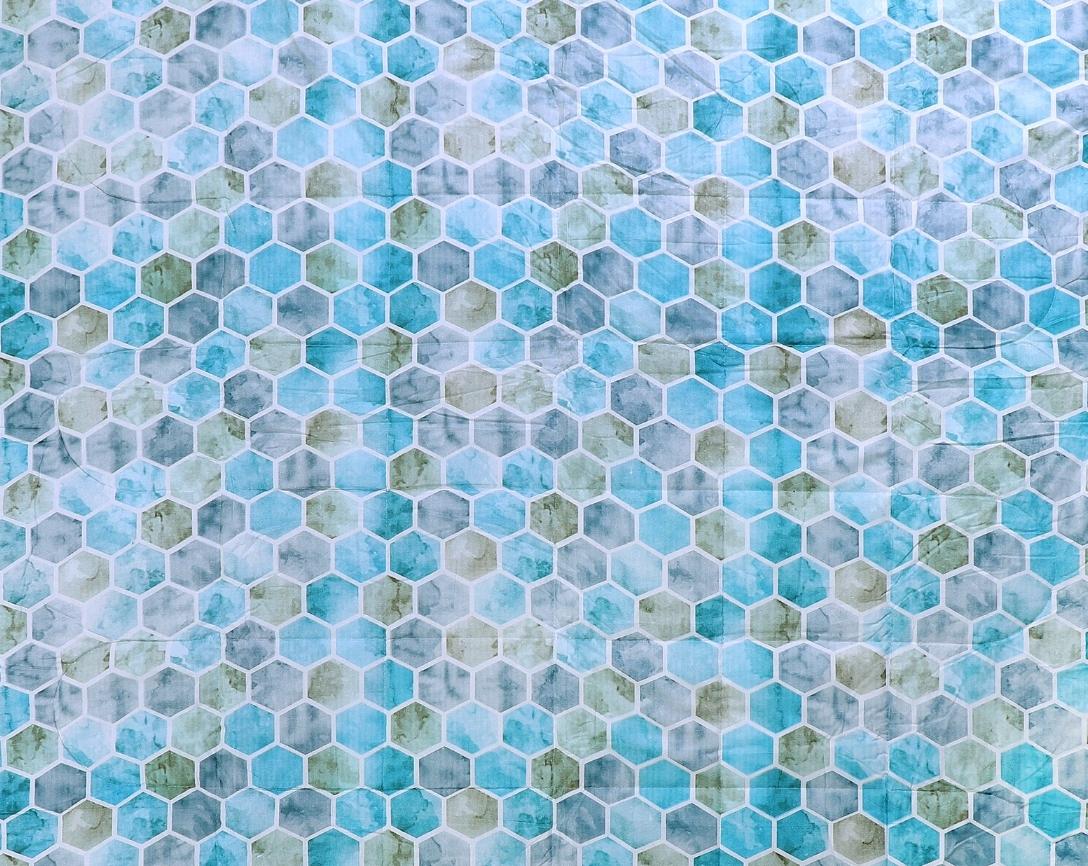 Turquoise Blue & Grey Double Bed Comforter