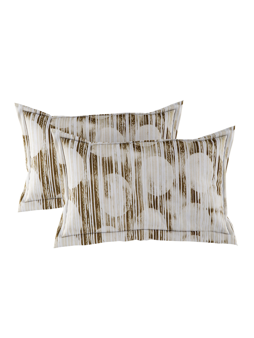144 TC Cotton Double Bed Bedsheet With 2 Pillow Covers-Taupe