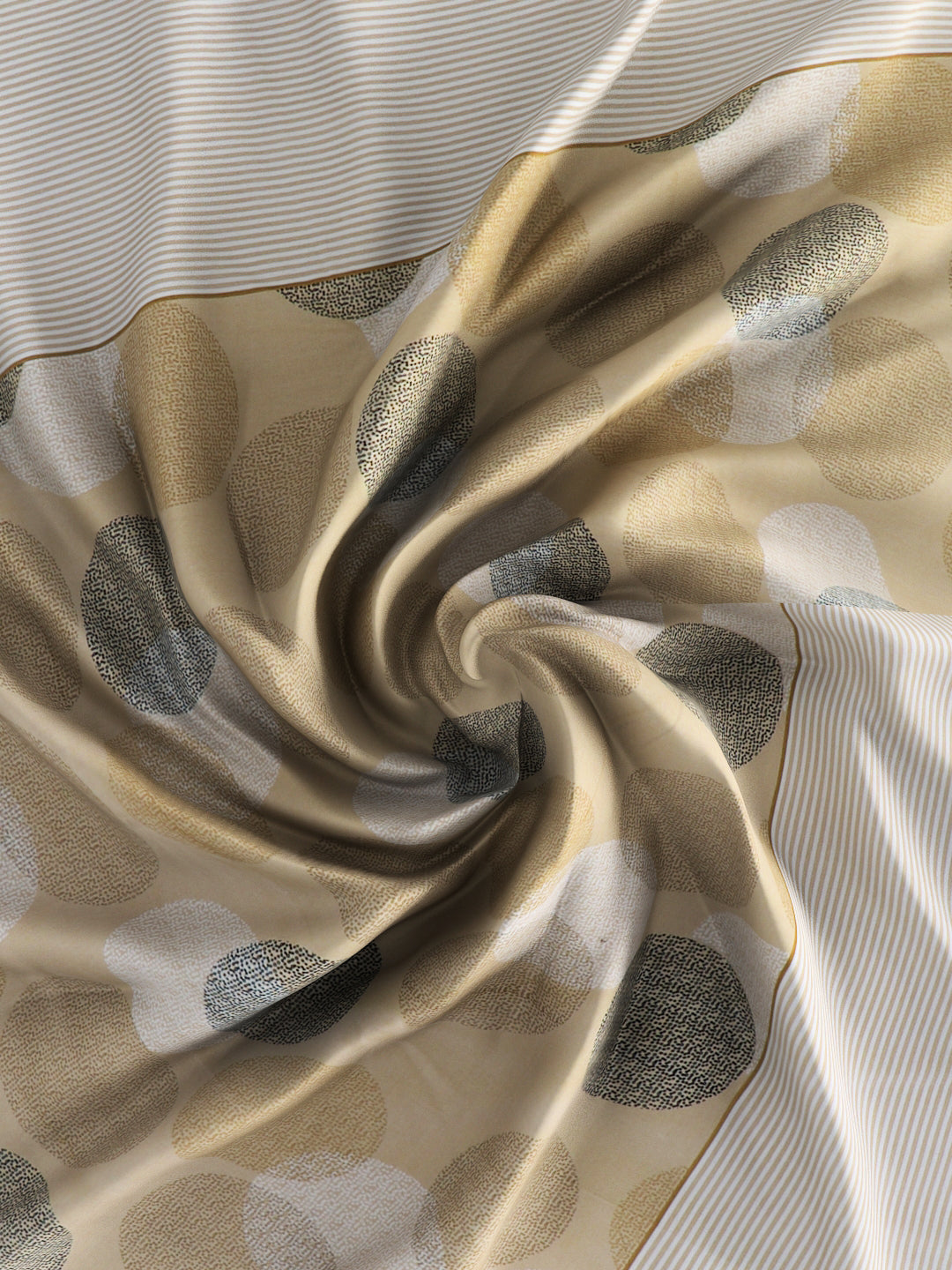 144 TC Cotton Double Bed Bedsheet With 2 Pillow Covers-Taupe