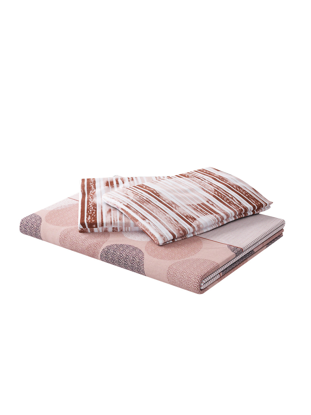 144 TC Cotton Double Bed Bedsheet With 2 Pillow Covers-Chocolate Brown