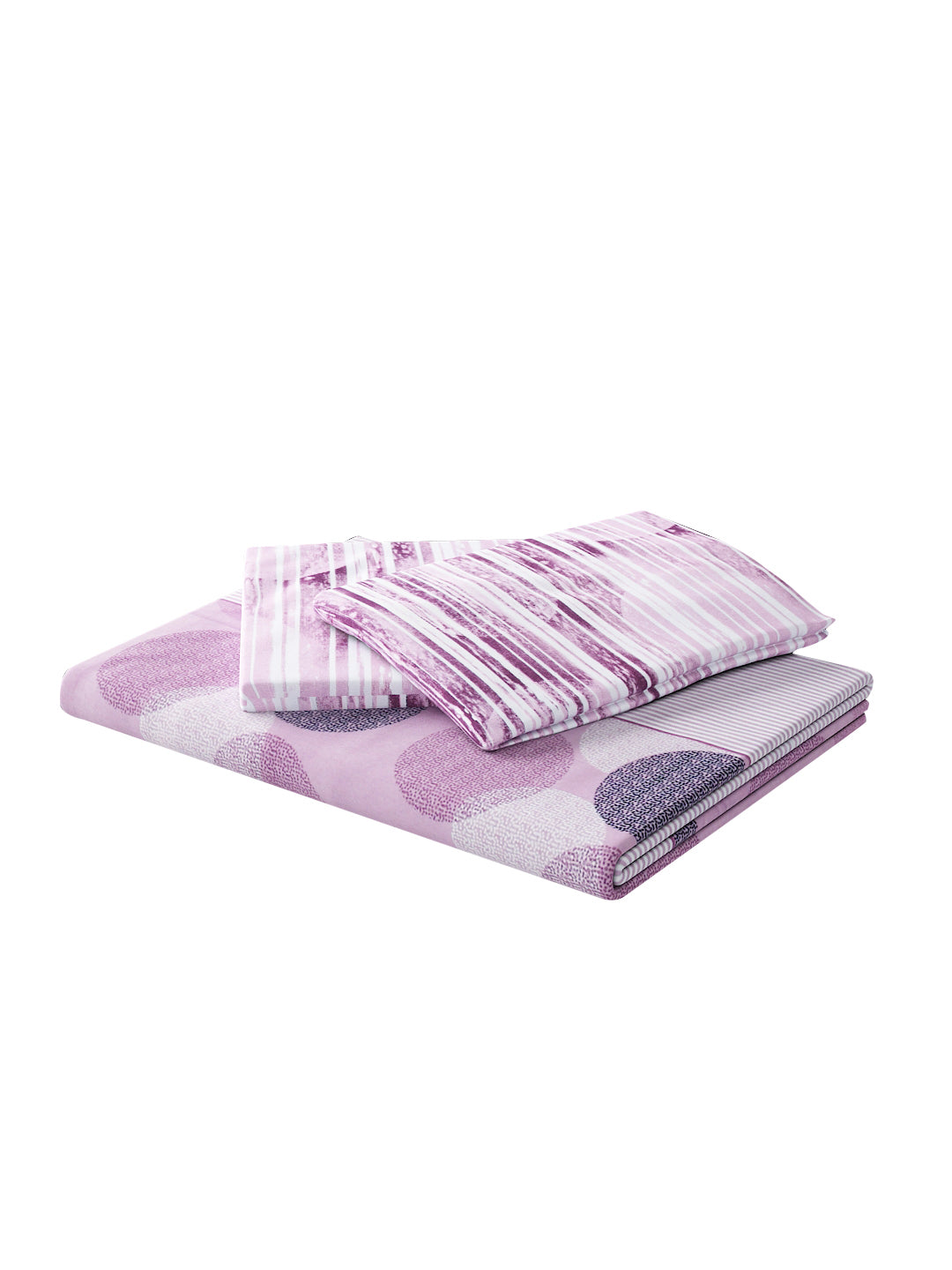 144 TC Cotton Double Bed Bedsheet With 2 Pillow Covers-Wine