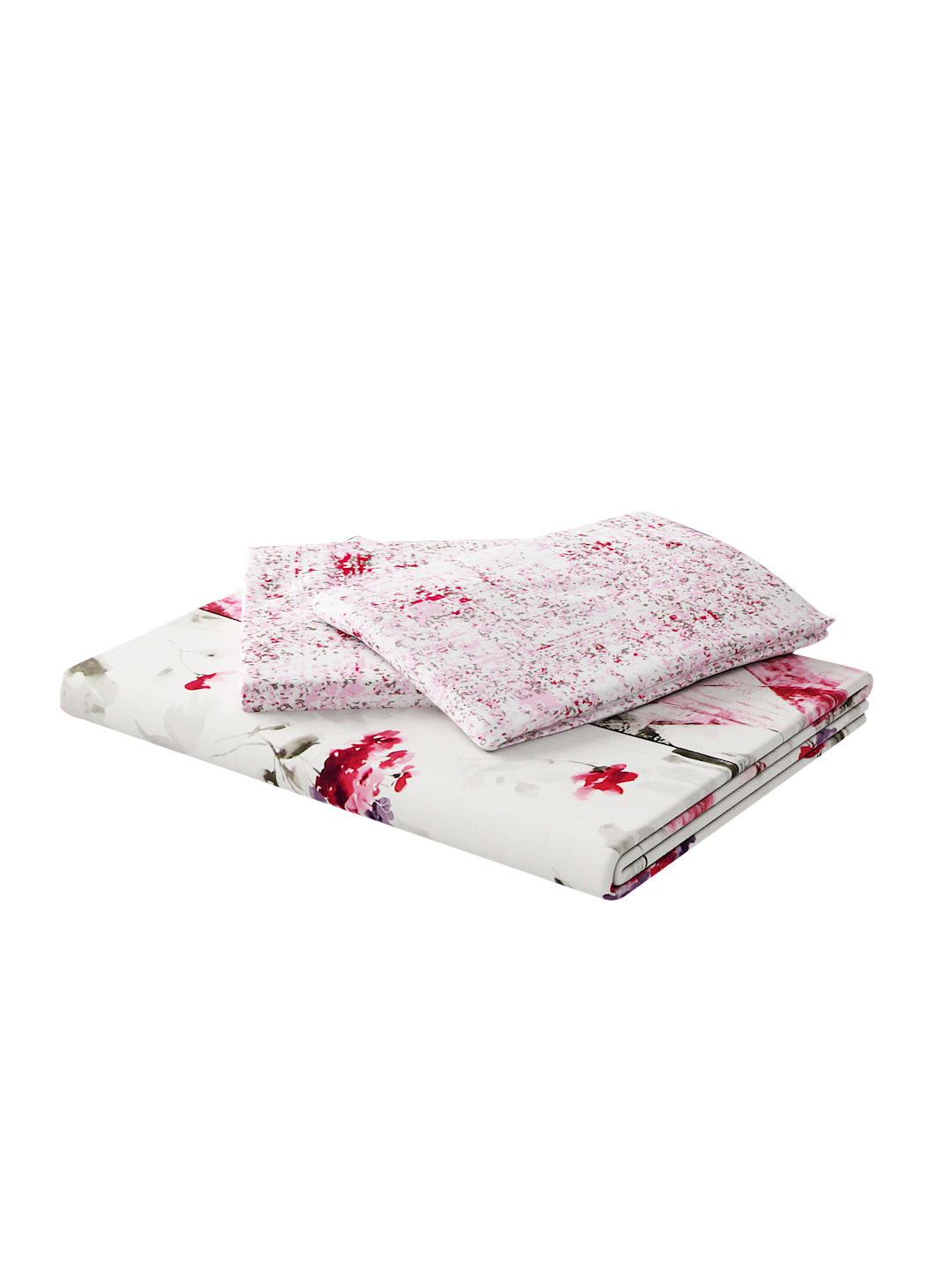 144 TC Cotton Double Bed Bedsheet With 2 Pillow Covers-Fuchsia Pink