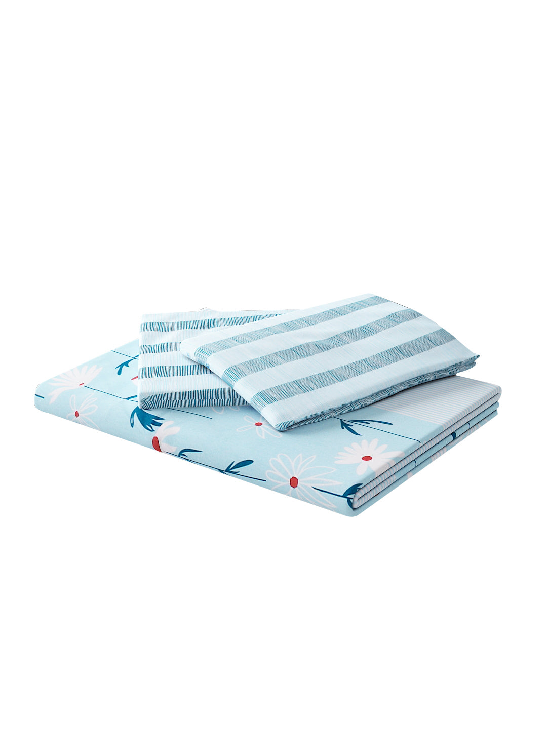 144 TC Cotton Double Bed Bedsheet With 2 Pillow Covers-Firozi