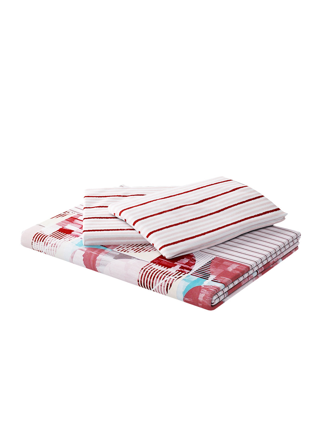 144 TC Cotton Double Bed Bedsheet With 2 Pillow Covers-Copper
