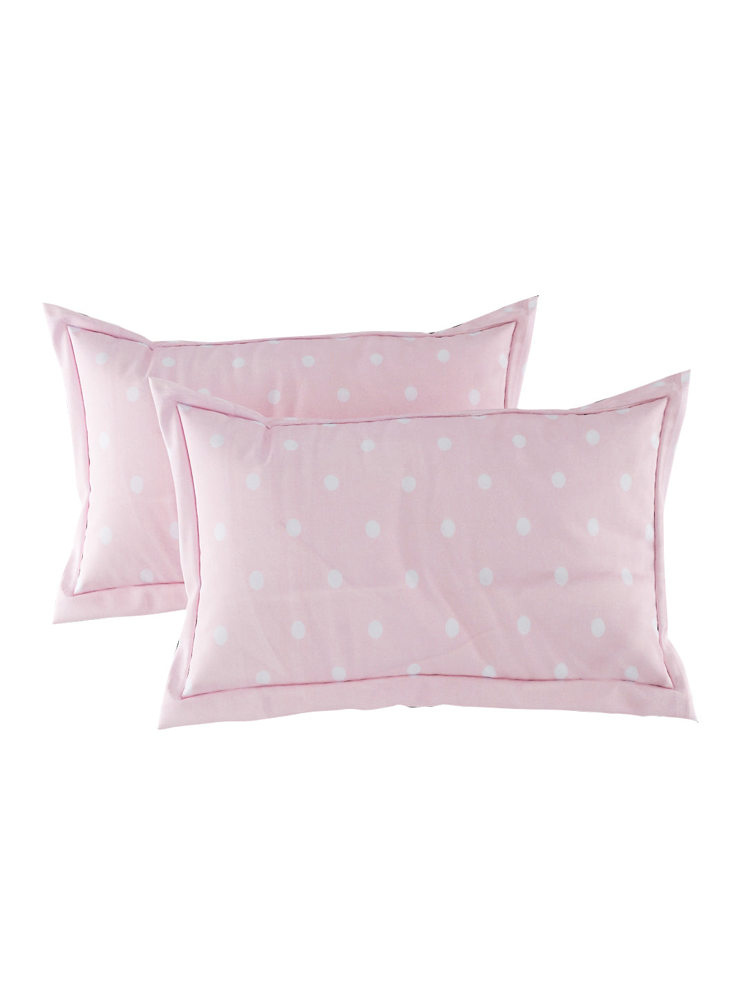 144 TC Cotton Double Bed Bedsheet With 2 Pillow Covers- Multicolor & Pink