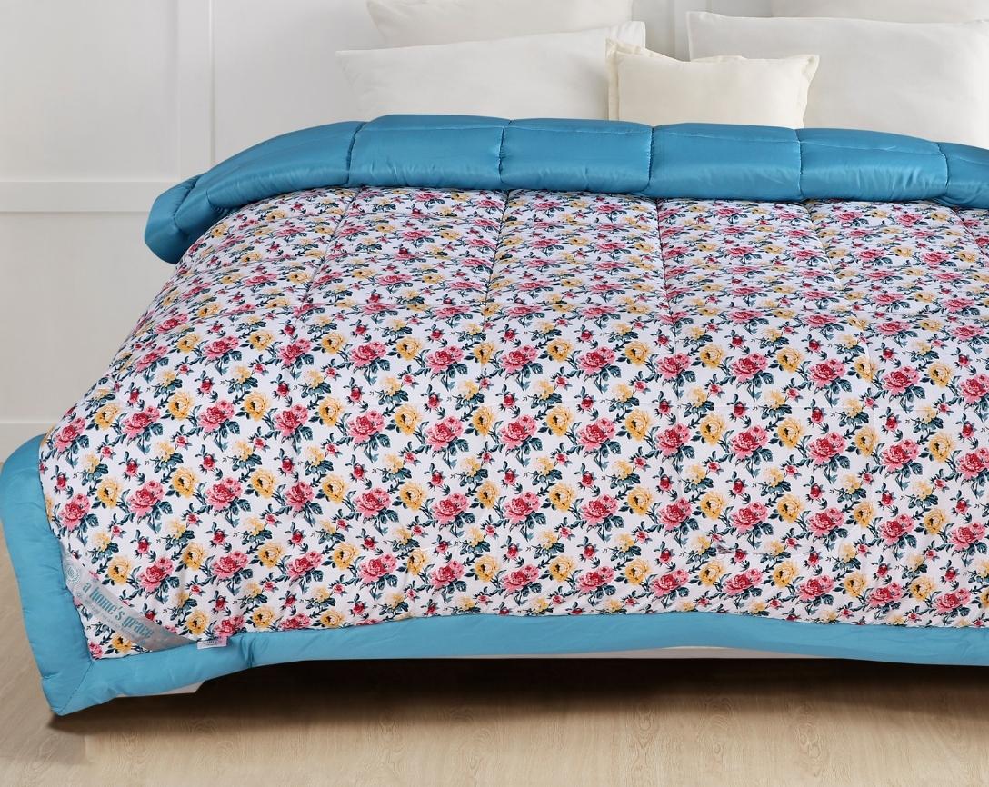 Floral Design Double Bed AC Comforter-Multicolor