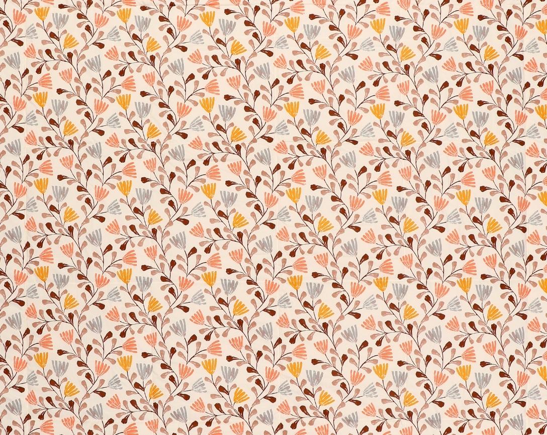 Beige and Brown Floral Double Bed Cozy Winter Quilt