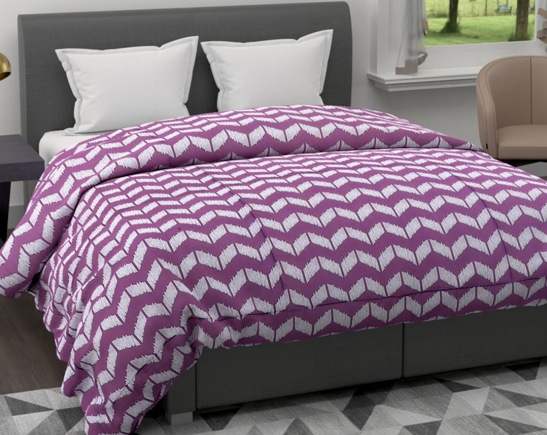 Purple Geometric Double Bed Cozy Winter Quilt
