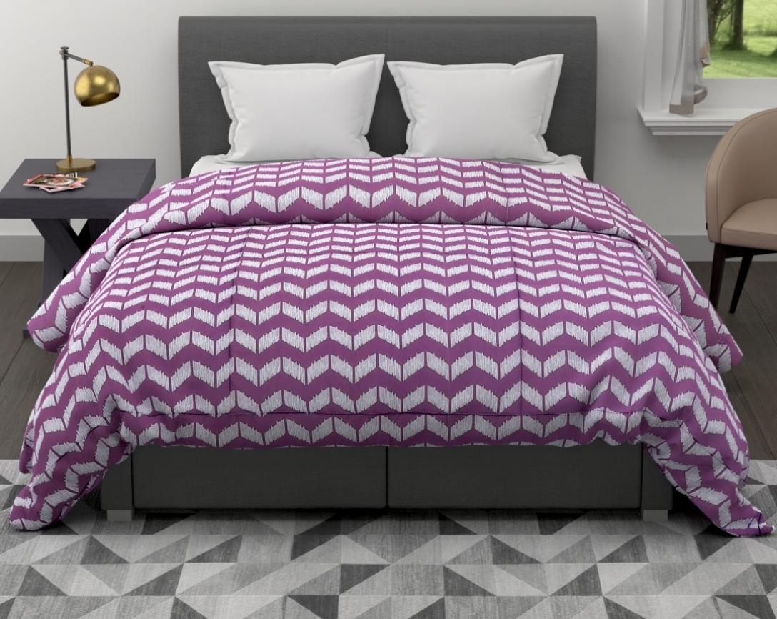 Purple Geometric Double Bed Cozy Winter Quilt
