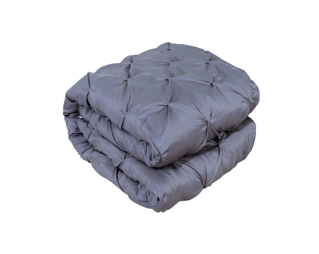 Pinch Pleated Double Bed Comforter-Grey
