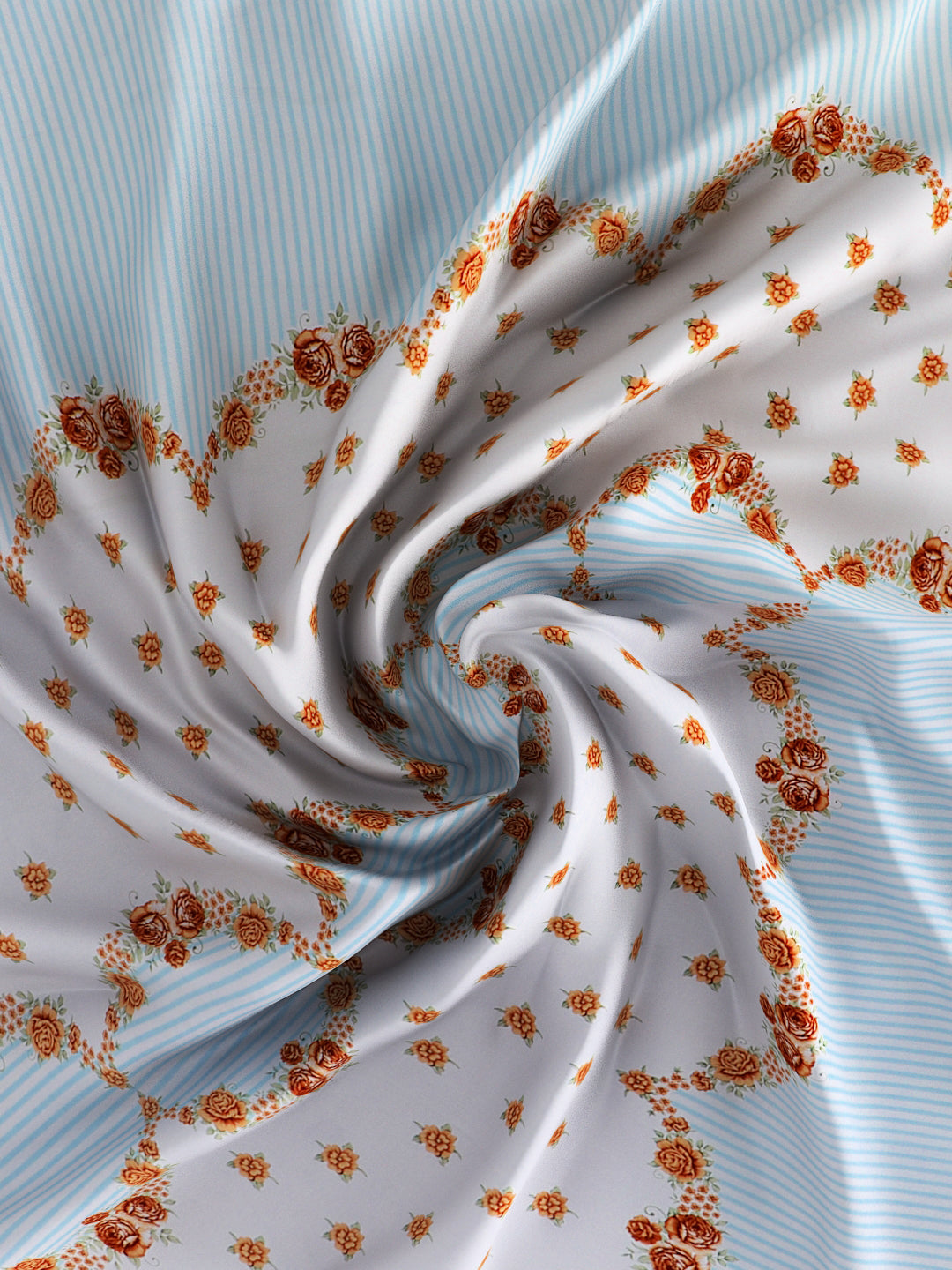 180 TC Double Bed Cotton Bedsheet with 2 Pillow Covers-Multicolor Blue