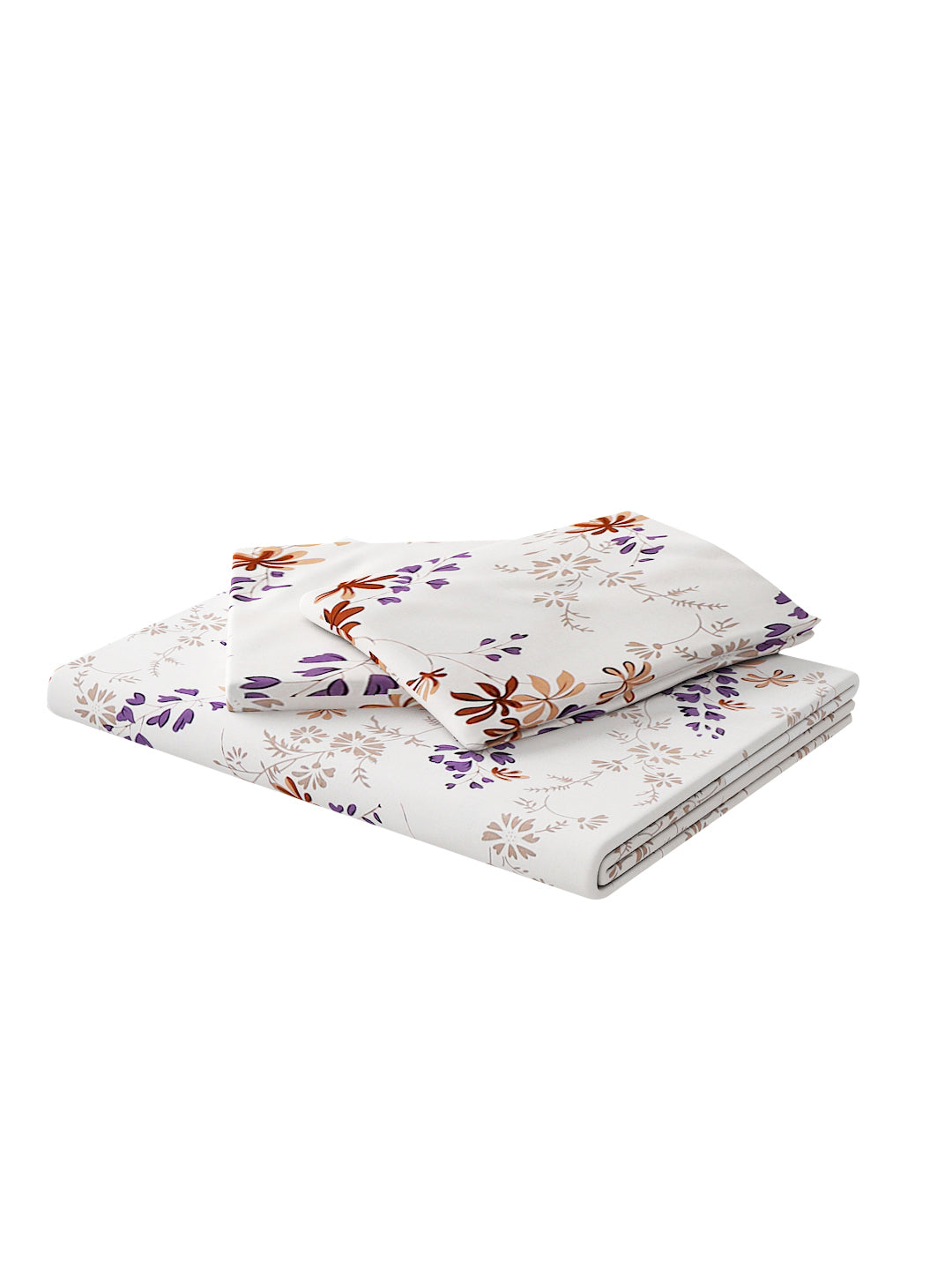 180 TC Double Bed Cotton Bedsheet with 2 Pillow Covers-Multicolor