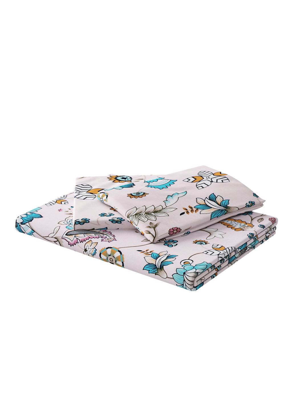180 TC Double Bed Cotton Bedsheet with 2 Pillow Covers-Multicolor