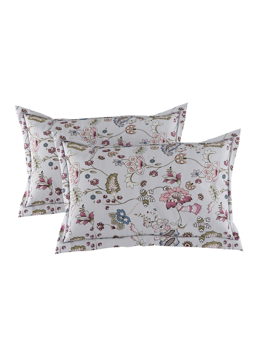 180 TC Double Bed Cotton Bedsheet with 2 Pillow Covers-Multicolor