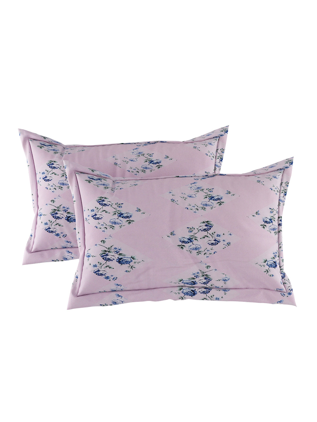 180 TC Double Bed Cotton Bedsheet with 2 Pillow Covers-Light Pink