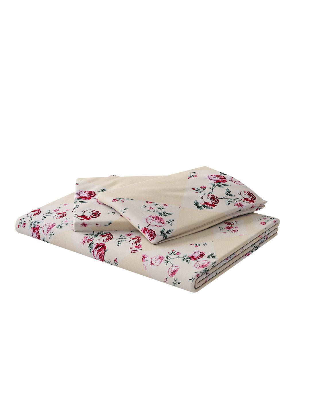 180 TC Double Bed Cotton Bedsheet with 2 Pillow Covers-Light Mustard