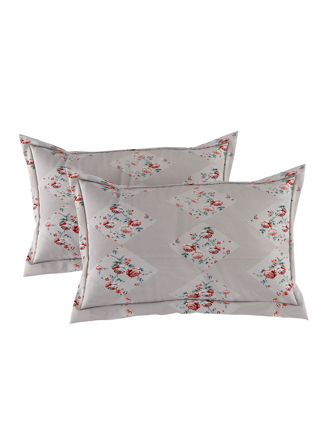 180 TC Double Bed Cotton Bedsheet with 2 Pillow Covers-Light Grey