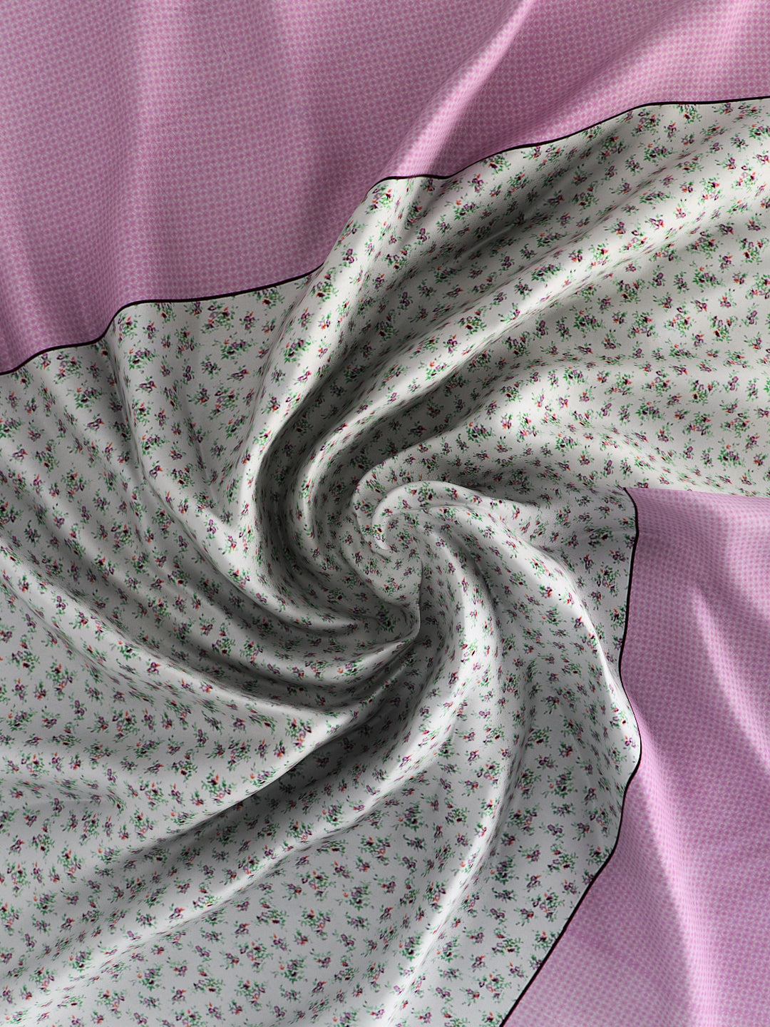 180 TC Double Bed Cotton Bedsheet with 2 Pillow Covers-Multicolor Pink