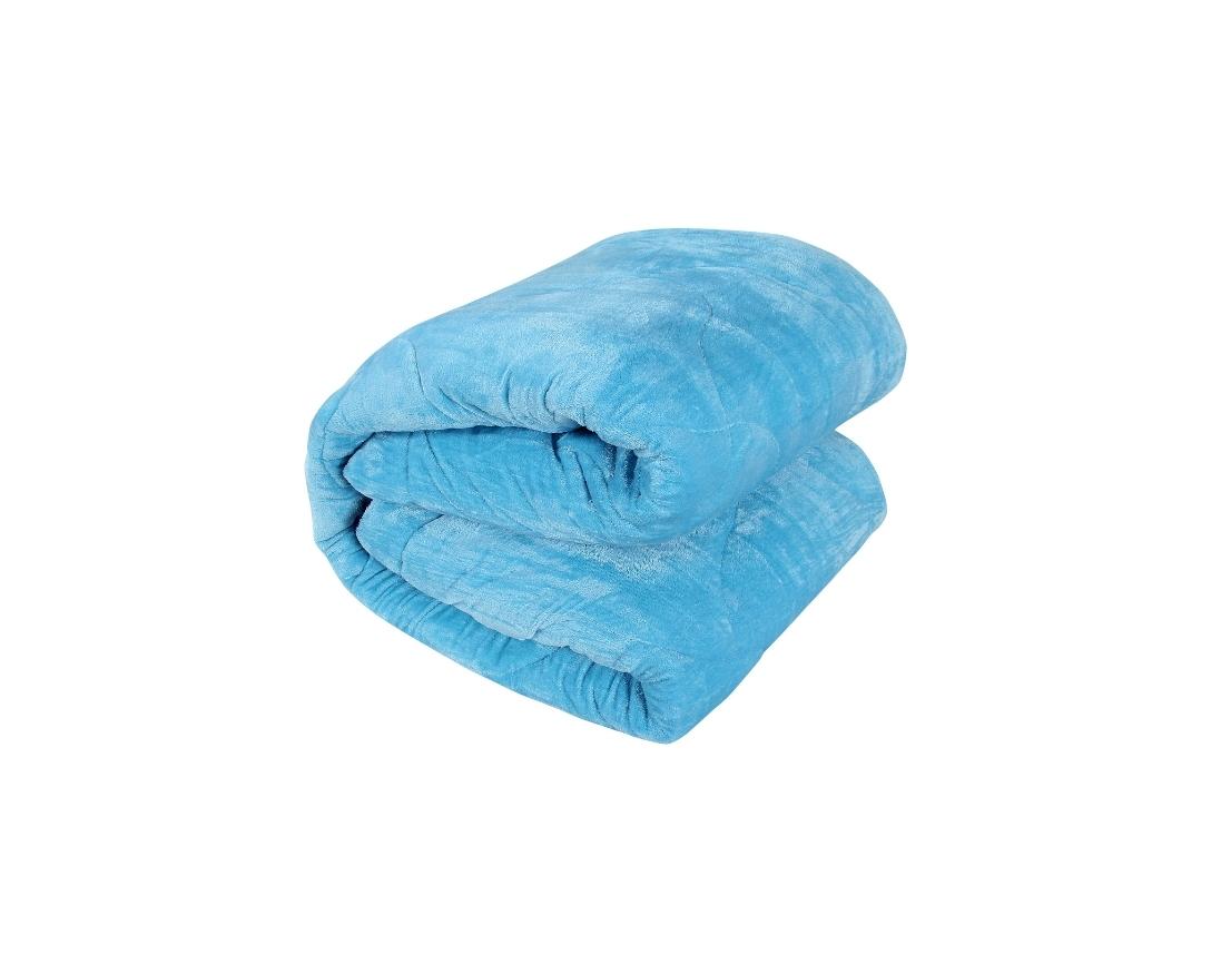 Soft and Cozy Reversible Double Bed Winter Quilt (Aqua Blue and Navy Blue, 850 GSM)
