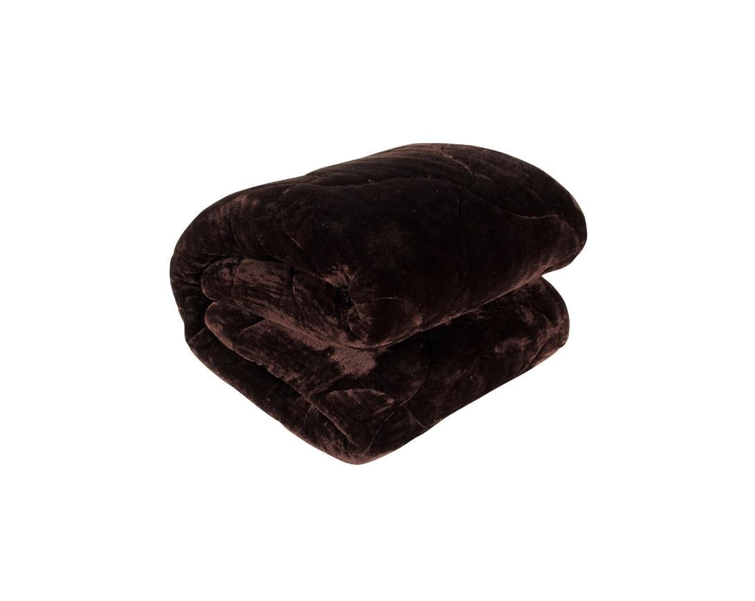 Soft and Cozy Reversible Double Bed Winter Quilt (Chocolate Brown and Dark Brown, 850 GSM)