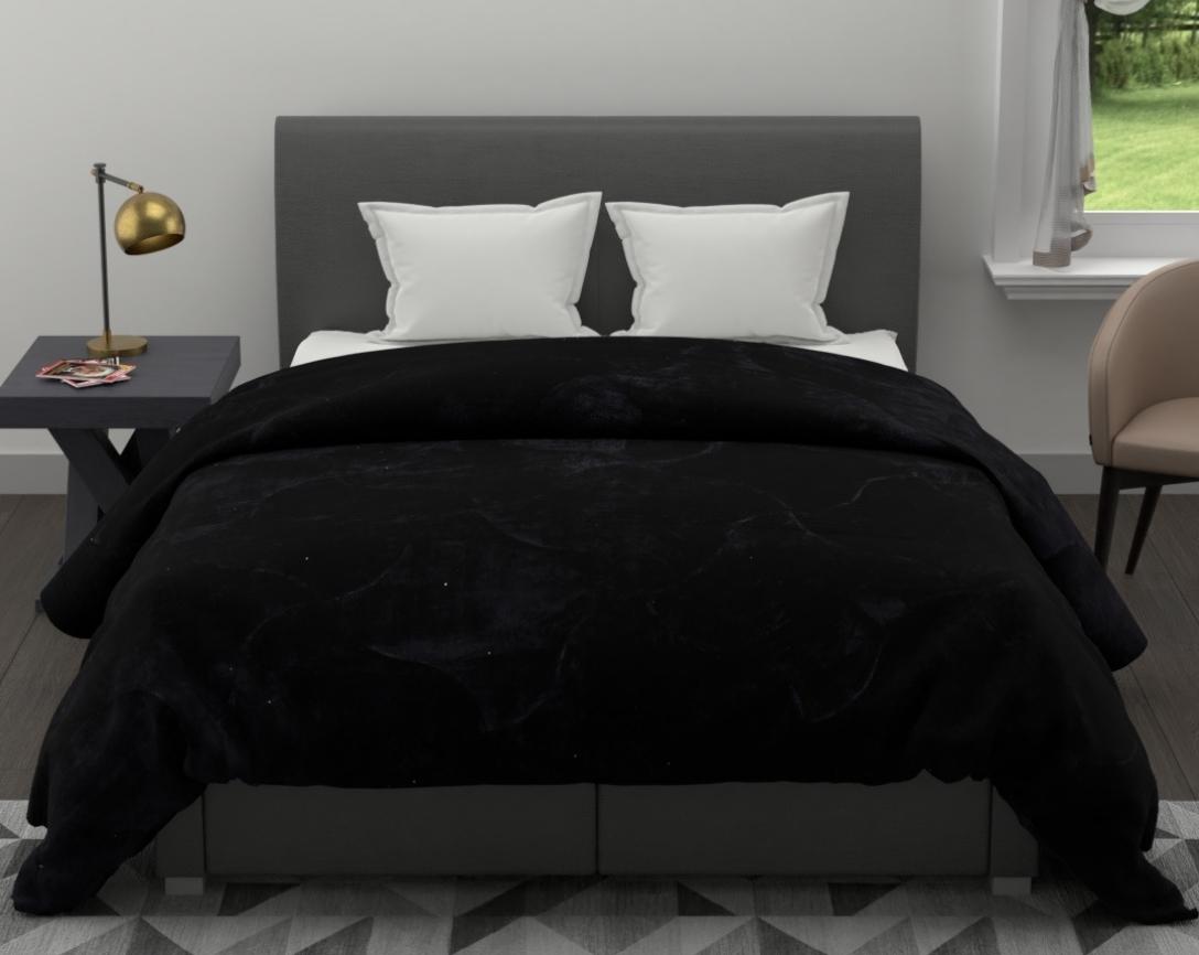 Soft and Cozy Reversible Double Bed Winter Quilt (Black,850 GSM)