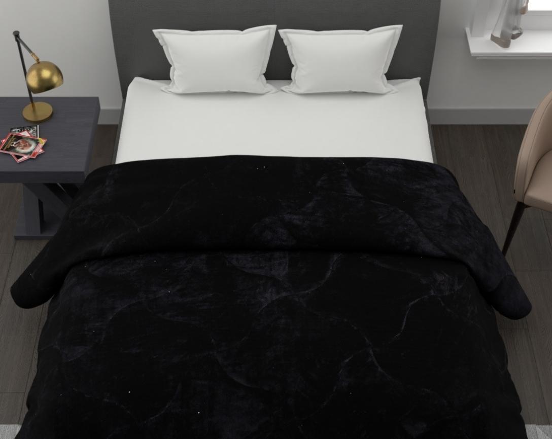 Soft and Cozy Reversible Double Bed Winter Quilt (Black,850 GSM)