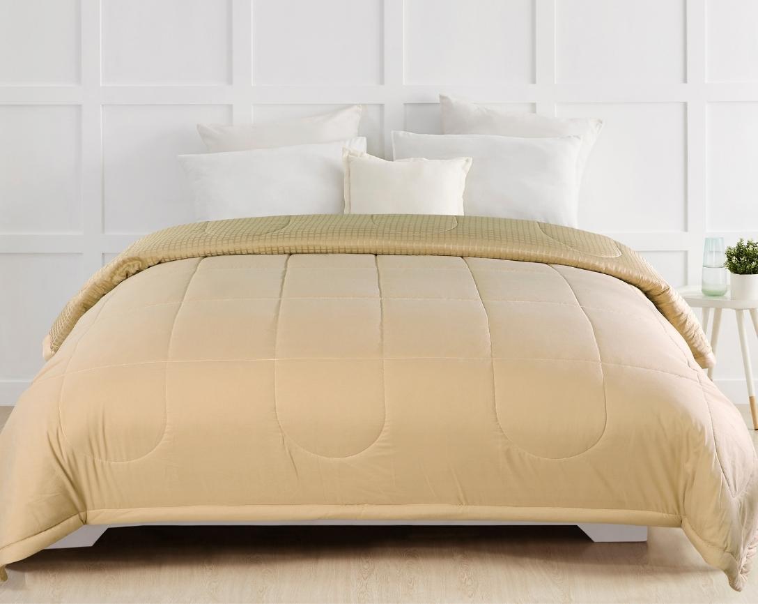 Classic Check Double Bed Comforter-Beige