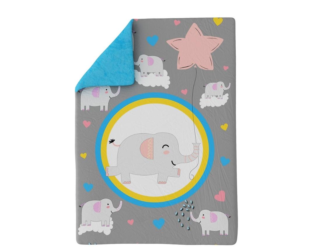 A Home’s Grace Newborn Baby Winter Quilt Elephant Design-Grey