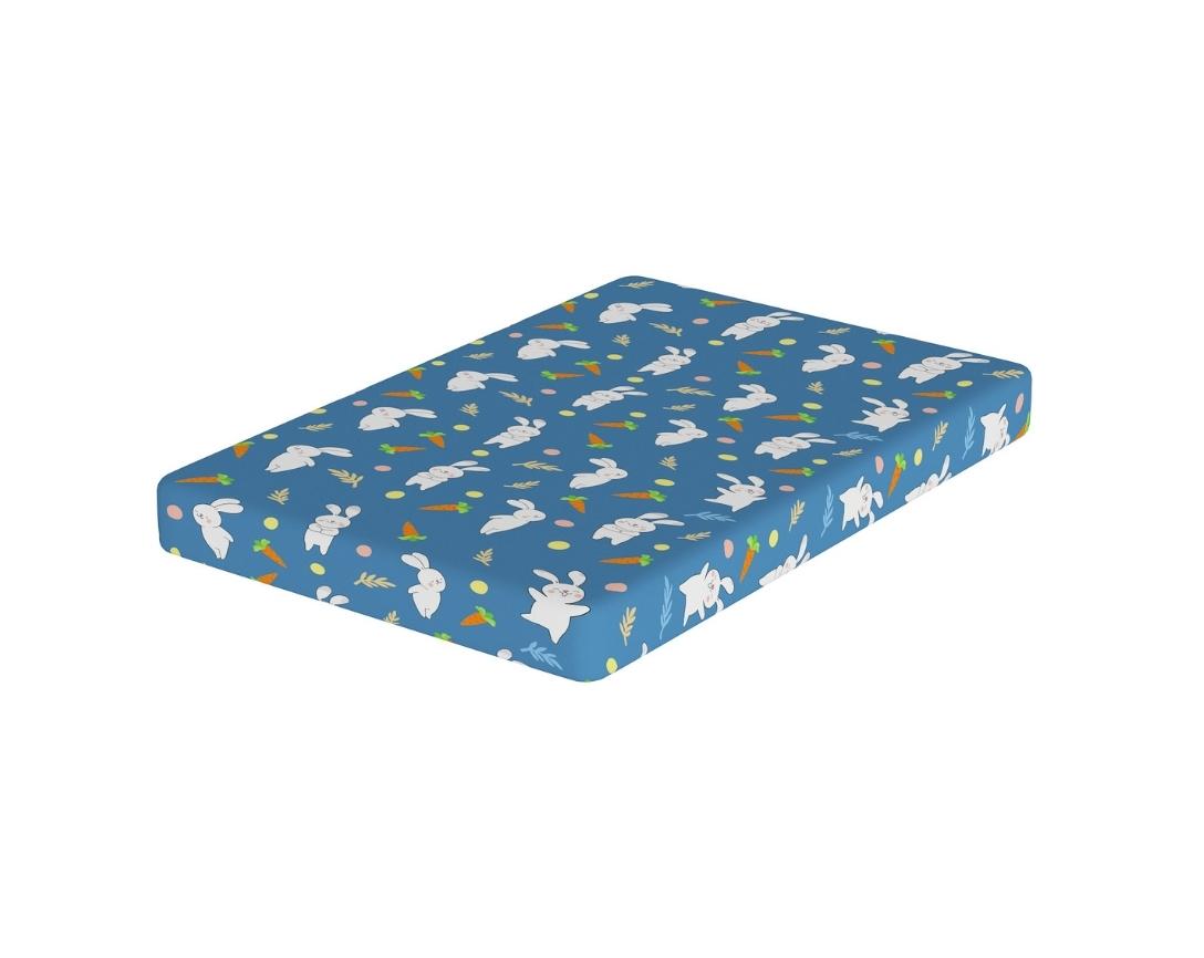 Newborn Cotton 6pc Cot Bedding Set Peek a Boo Theme-Navy Blue & Beige