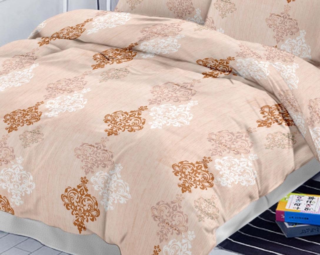 Premium Cotton King Size Double Bed Bedsheet With 2 Pillow Covers- Multicolor