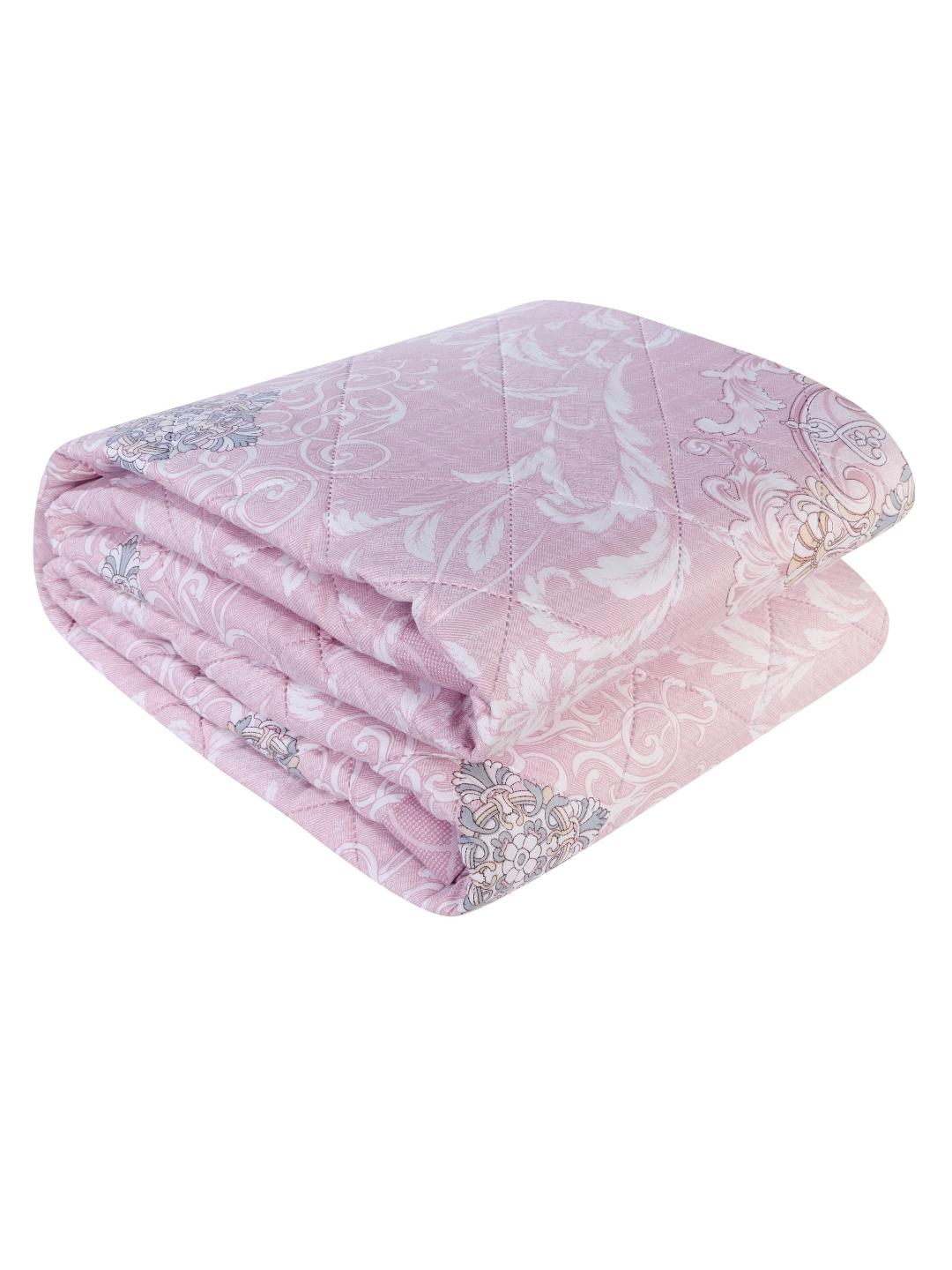 Floral Print Double Bed Light Weight Comforter- Baby Pink