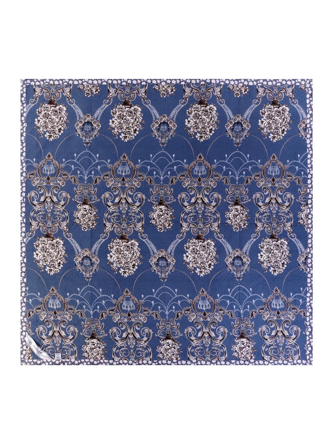 Floral Print Double Bed Light Weight Comforter-Blue & Grey