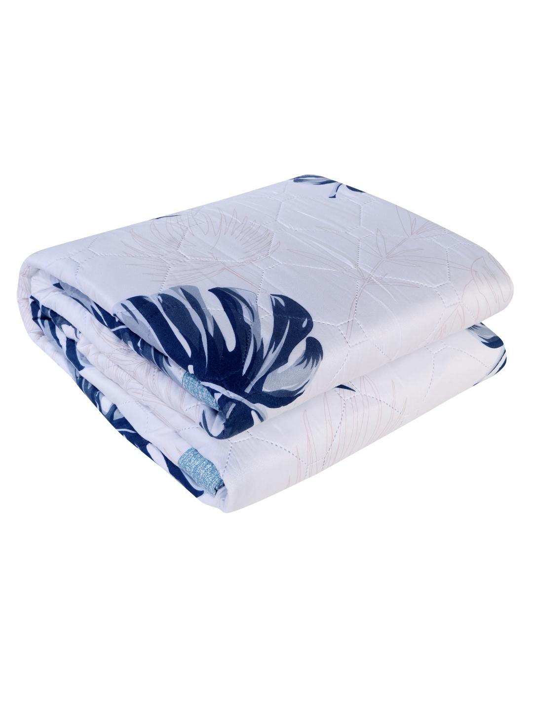 Floral Print Double Bed Light Weight Comforter-Blue and Multicolor