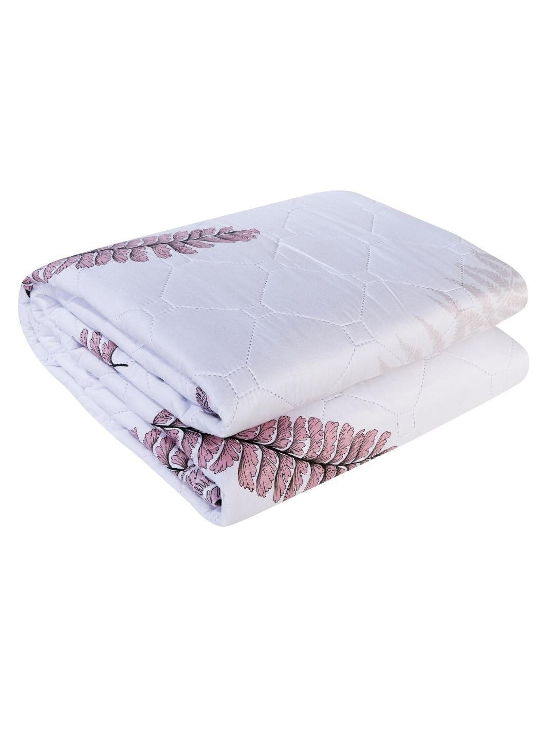 Floral Print Double Bed Light Weight Comforter-Subtle Pink