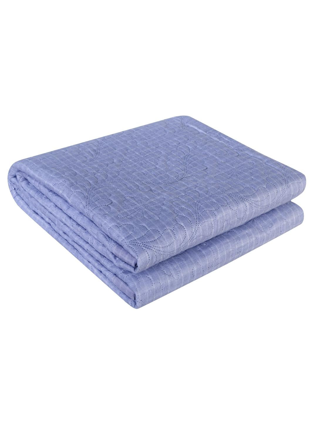 Floral Print Set of 2 Single Bed Light Weight Comforter- Navy Blue