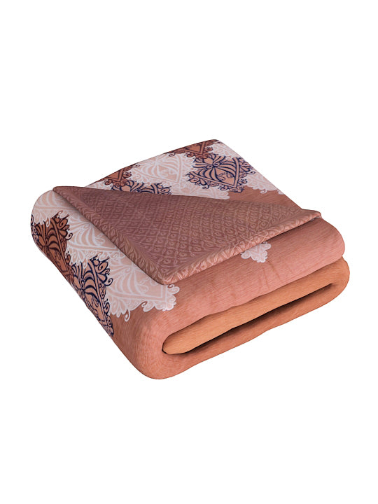 Brown & Pink Ethnic Motifs Microfiber Summer 120 GSM Double Bed Dohar