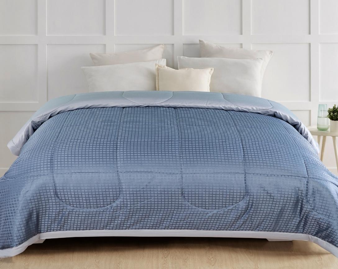 Classic Check Double Bed Comforter-Grey