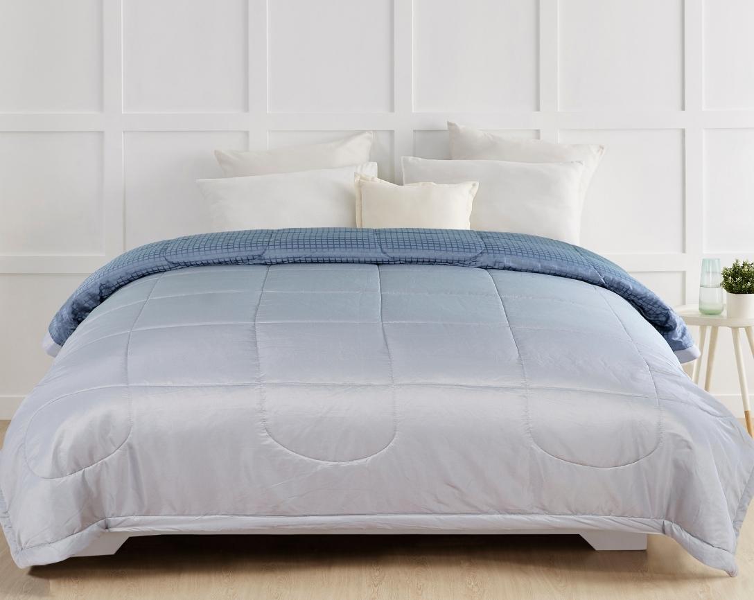 Classic Check Double Bed Comforter-Grey