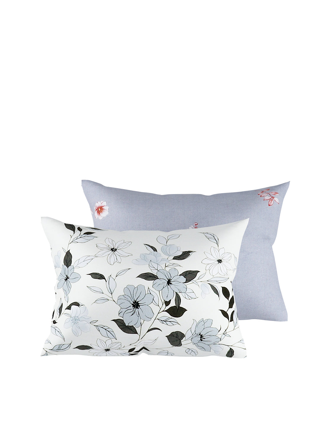 Grey & White Floral Printed Double Queen Bedding Set