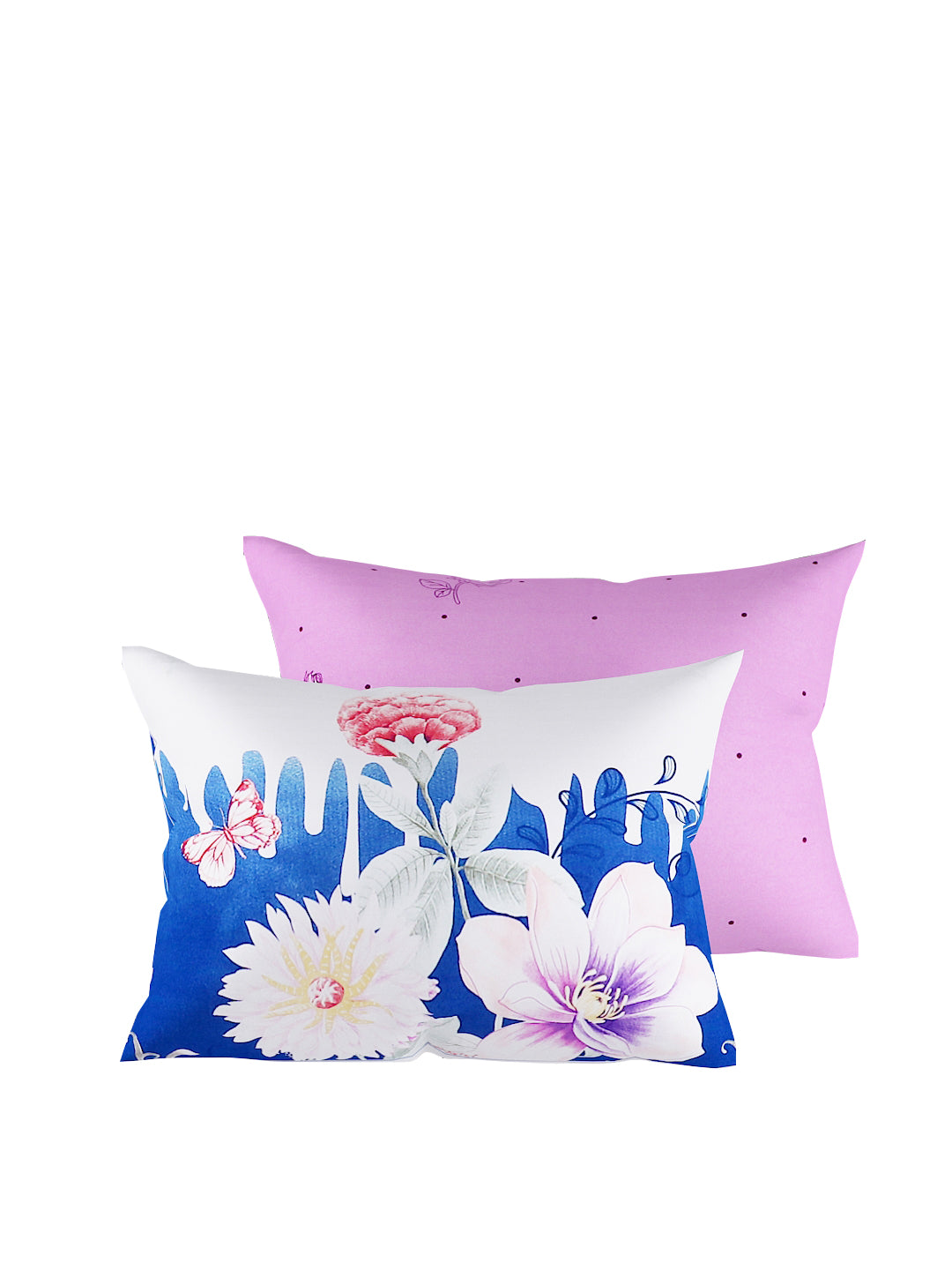 Lavender & Blue 4-Pcs Printed Double Queen Bedding Set